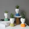 Hanlv handicrafts, creative cement character images, realistic succulent plant potted plants, bonsai, home decoration ornaments, window display decoration props details Picture